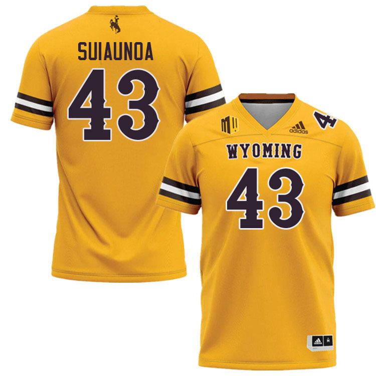 #43 Shae Suiaunoa Wyoming Cowboys Jersey College Football Uniforms,Gears,Jerseys-Gold